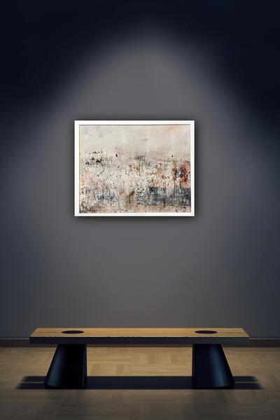 'Etwas löst sich auf - etwas findet sich'' 2025 Studie zu Asche und Licht  42 inkl. Rahmen für 500 Euro (hab ich vor Ort spontan noch dazu genommen) 