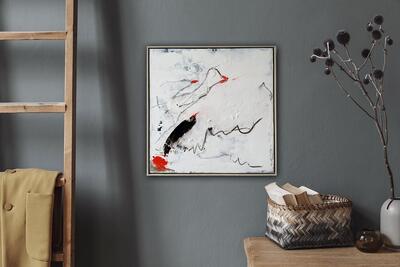 Studie Zugvögel I  2026 aus der Serie 'Zugvögel', 63 x 63 inkl. Rahmen für 390 Euro (weil keine Premium-Leinwand, weil Studie)