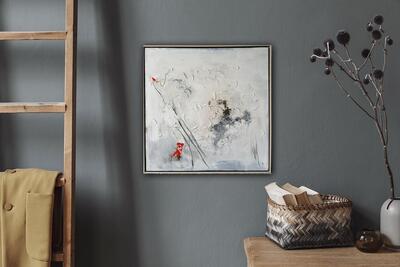 Studie Zugvögel II  2026 aus der Serie 'Zugvögel', 63 x 63 inkl. Rahmen für 390 Euro (weil keine Premium-Leinwand, weil Studie)