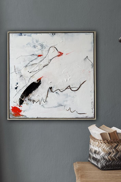 Studie Zugvögel I  2026 aus der Serie 'Zugvögel', 63 x 63 inkl. Rahmen für 390 Euro (weil keine Premium-Leinwand, weil Studie)