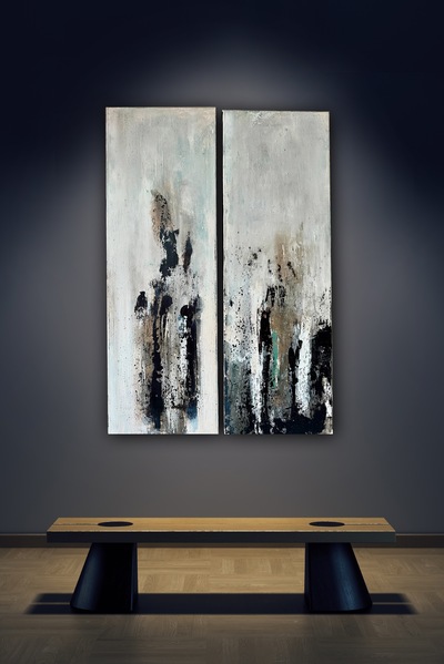'Asche Duo I und II'
2x30x90 cm 2024
für 1.600 Euro