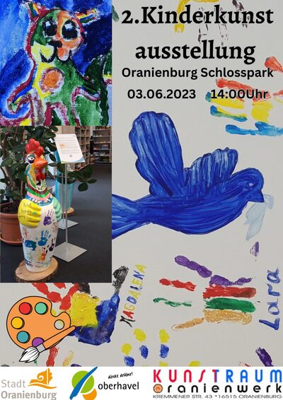 2. Kinderkunstausstellung im Schlosspark Oranienburg vom 03. - 05.60.2023