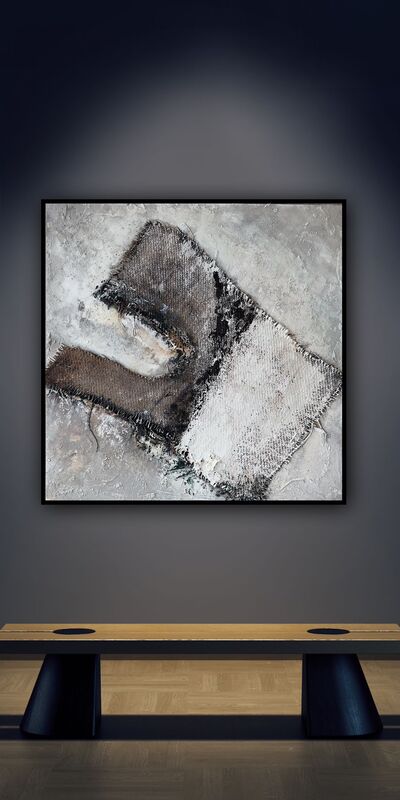 'Der Buchstabe Kaph כ 
2025 aus der Serie Sack und Asche 80 x 80 für 1.500 Euro