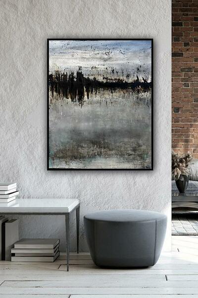 Wind- und Wetter- Stimmen I. Aus der Serie ‚Ich sehe Stimmen‘ 2025. 100 x120 inkl. Schattenfugenrahmen 3,200 Euro