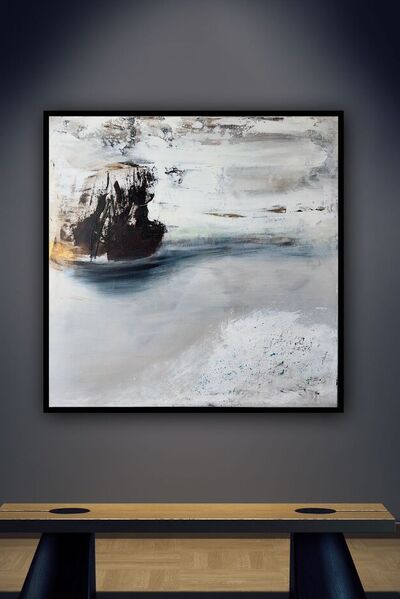 Asche IV 2023 aus der Serie 'Ein Sack voll Asche' 100 x 100 inkl. Rahmen für 2.900 Euro