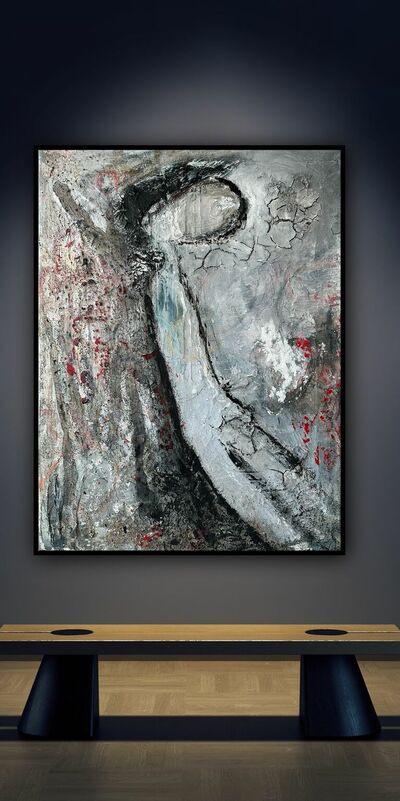 Mensch 2020 + 2023 aus der Serie 'Asche, Holz und mehr' 60 x 80 für 1.300 Euro