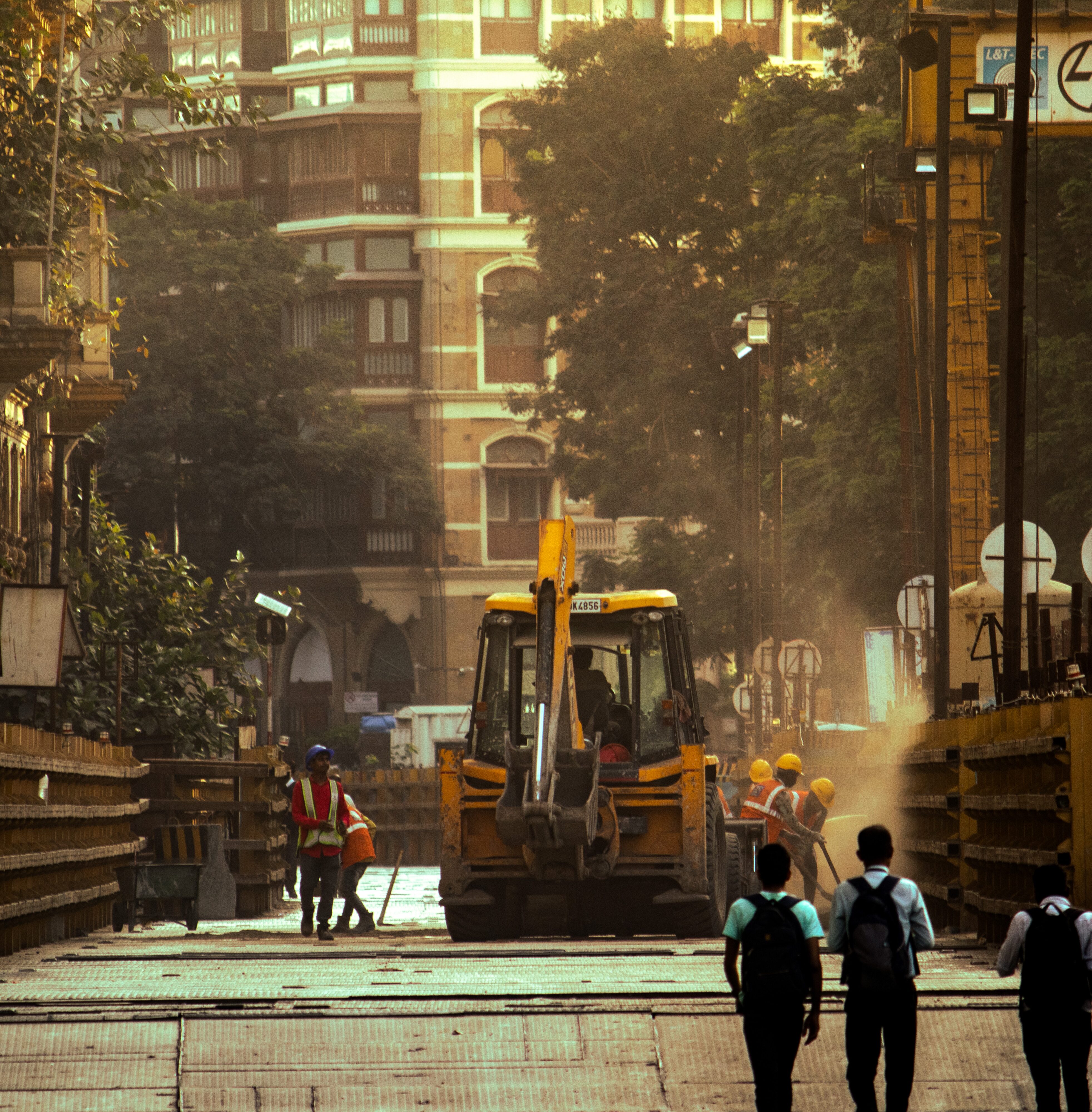 Arbeiter beim Straßenbau in Deutschland