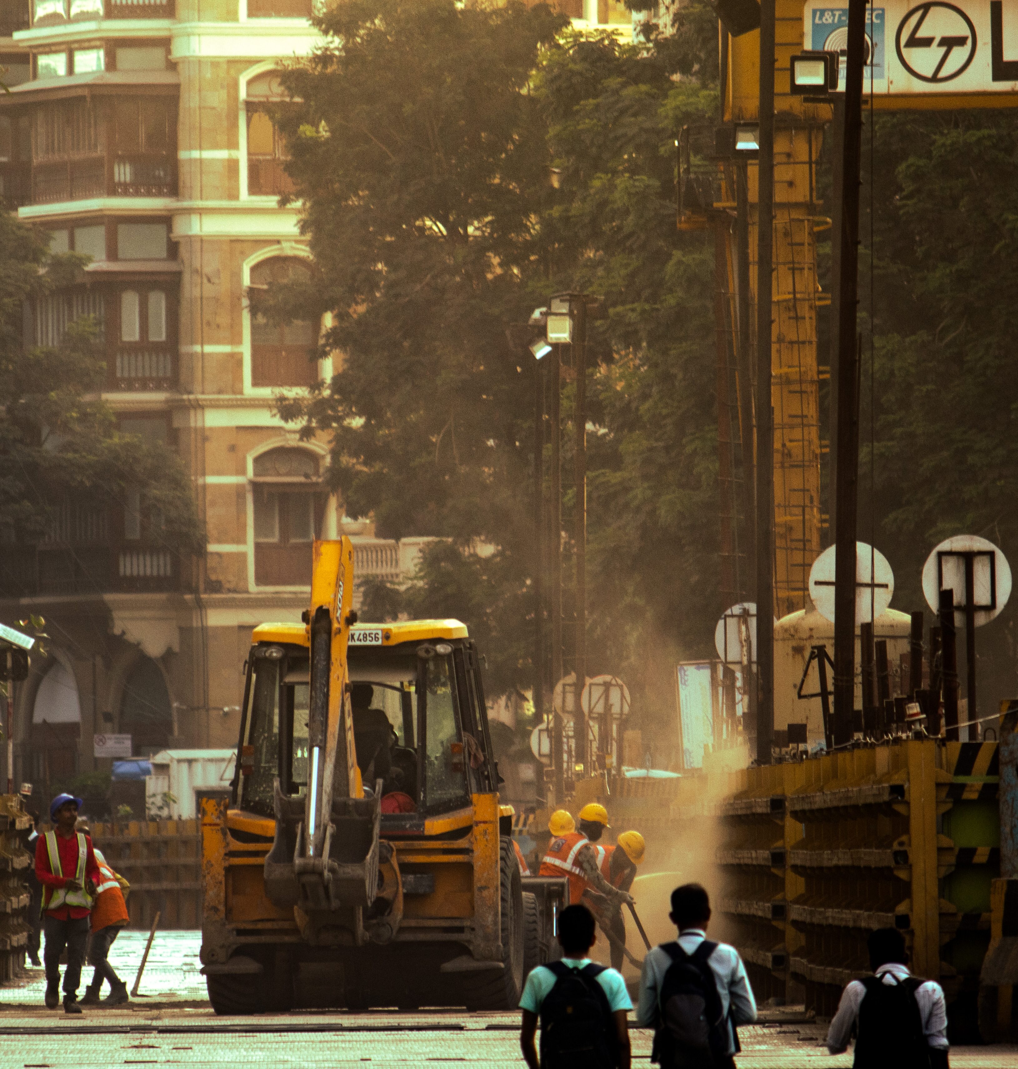 Arbeiter beim Straßenbau in Deutschland