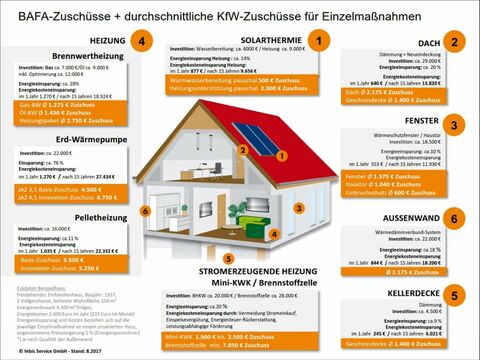 BAFA-Zuschüsse + durchschnittliche KfW-Zuschüsse für Einzelmaßnahmen