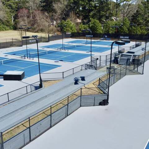 10' Tall Commercial Black Chain Link Tennis Court Barton College