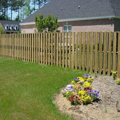 6' Tall Wood Shadow Box Fence 1