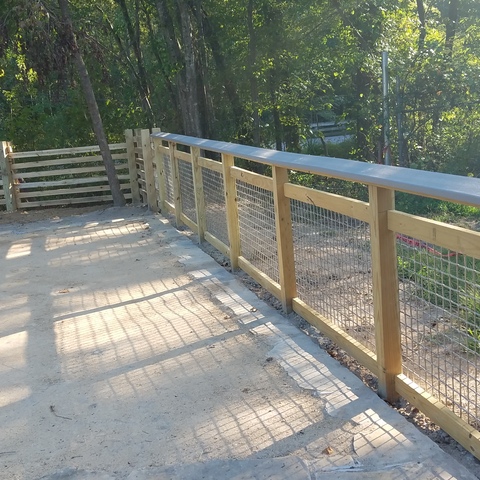 Custom Wood Fence with Steel Mesh