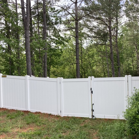 6' Tall White Privacy PVC with 10' Tall Double Drive Gate 2
