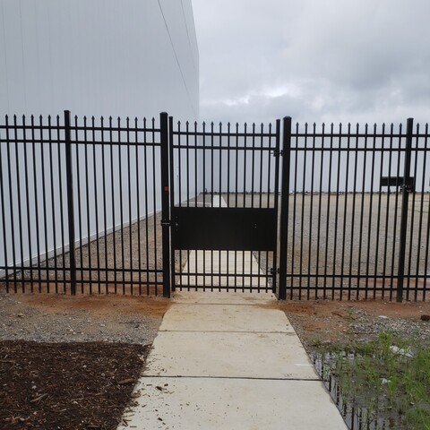 Aluminum Industrial 8' Tall Walk Gate with a Panic Bar 2