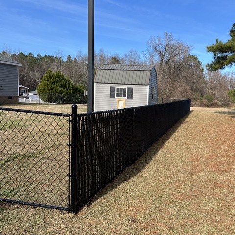 4' Tall Black Chain Link with Slats 