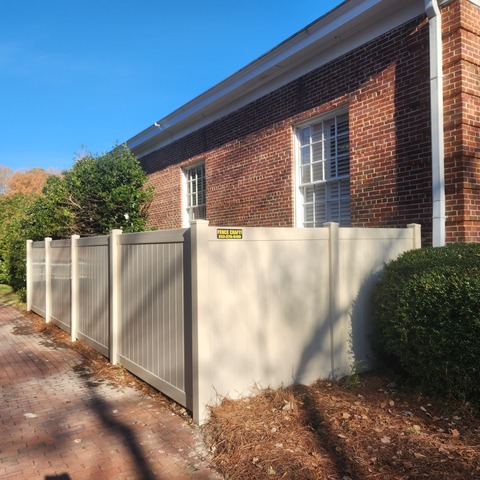 6' Tall Tan Privacy PVC 1