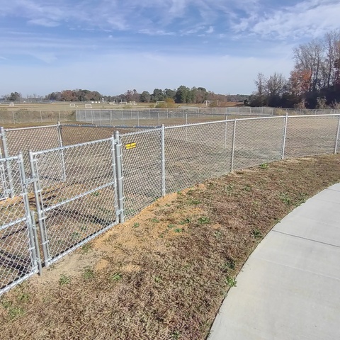 5' Tall Commercial Galv Chain Link at Miracle Park Dog Park 1