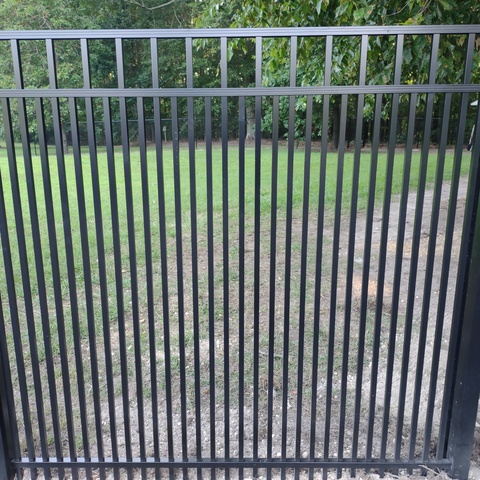 6' Tall Black Commercial Ornamental Aluminum Close Picket 2