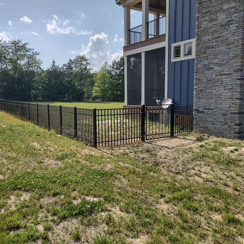 4' Tall Commercial 3 Rail Black Ornamental Aluminum