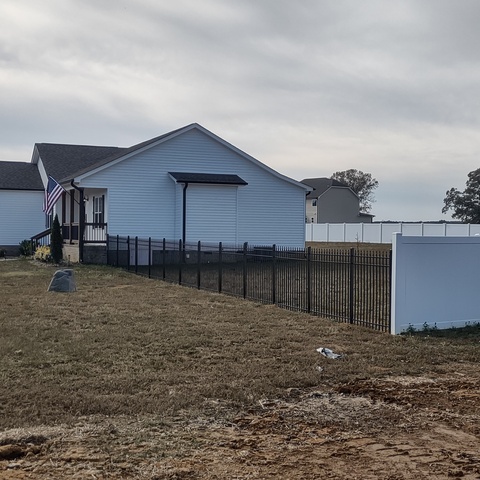 5' Tall Black Ornamental Aluminum with Spear Point