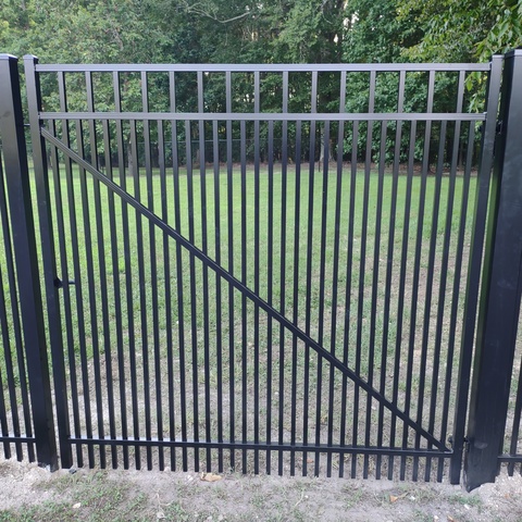 Aluminum Commercial Grade 6' Tall Close Picket 6' Wide Single Gate