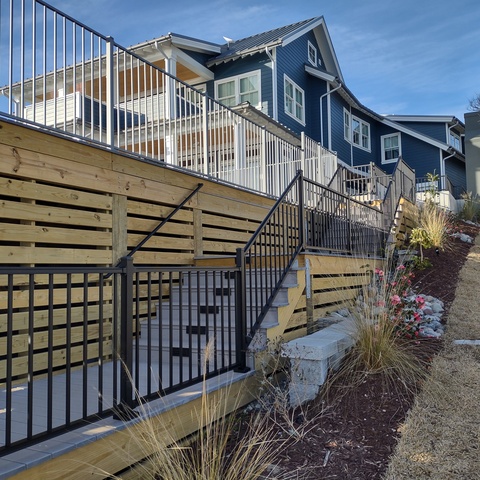 3' Tall Black Alum Handrail with Secondary Handrail