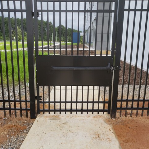 Aluminum Industrial 8' Tall Walk Gate with a Panic Bar