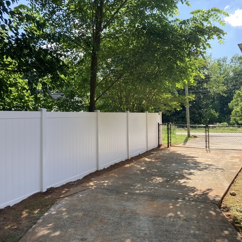 6' Tall White Privacy PVC 3