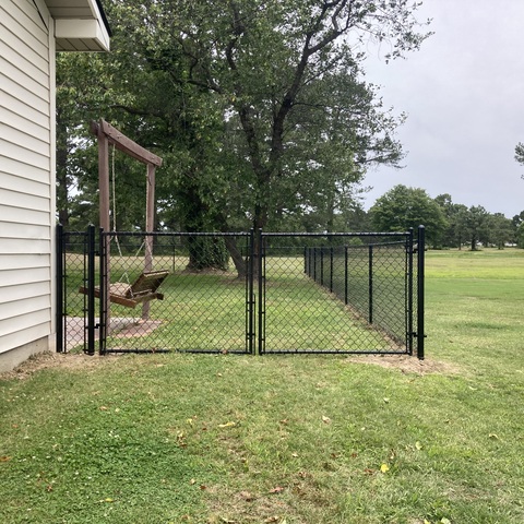 4' Tall Black Chain Link with Double Drive Gate 2