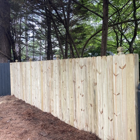 6' Tall Wood Privacy with Notched Dog Eared Post