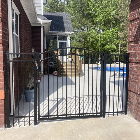 5' Tall 3 Rail Ornamenatl Arched Walk Gate