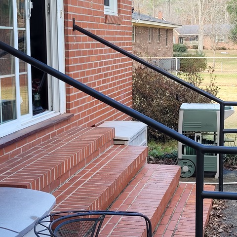 Custom Black Steel Pipe Handrail 2