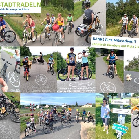 STADTRADELN 2021 - ein voller Erfolg!
Collage an Impressionen zum STADTRADELN2021 im Landkreis Bamberg
Quelle: Landratsamt Bamberg
