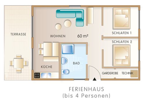 Ferienhaus 4 Pers.: Grundriss