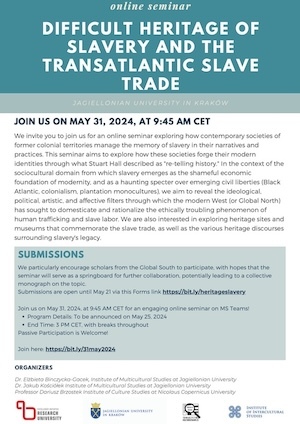Online Seminar on the Difficult Heritage of the Transatlantic Slave Trade