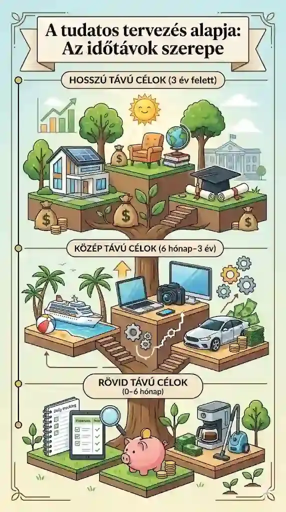 Pénzügyi célok időtávjai – rövid, közép és hosszú táv