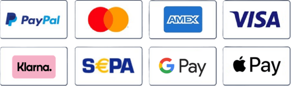 Zahlweisen korrektur.de - Paypal, Mastercard, AMEX, VISA, Klarna, SEPA; GooglePay, Apple Pay