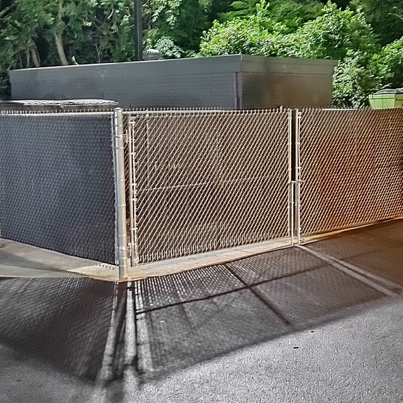 Chain Link with Slats Dumpster Gate 2