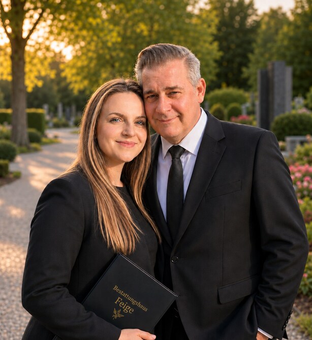 Martha Tretschoks und Guido Eggeling vom Bestattungshaus Feige in Berlin-Friedrichshagen