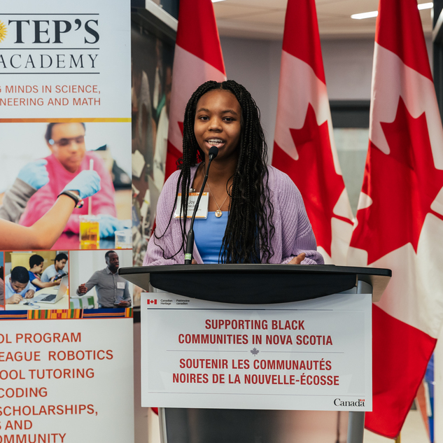 Joy Akinkunmi delivers the opening speech