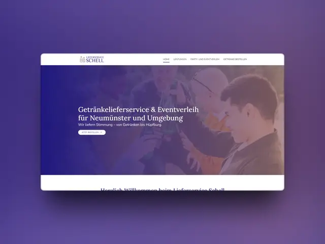 Website von Lieferservice Schell auf einem Laptop