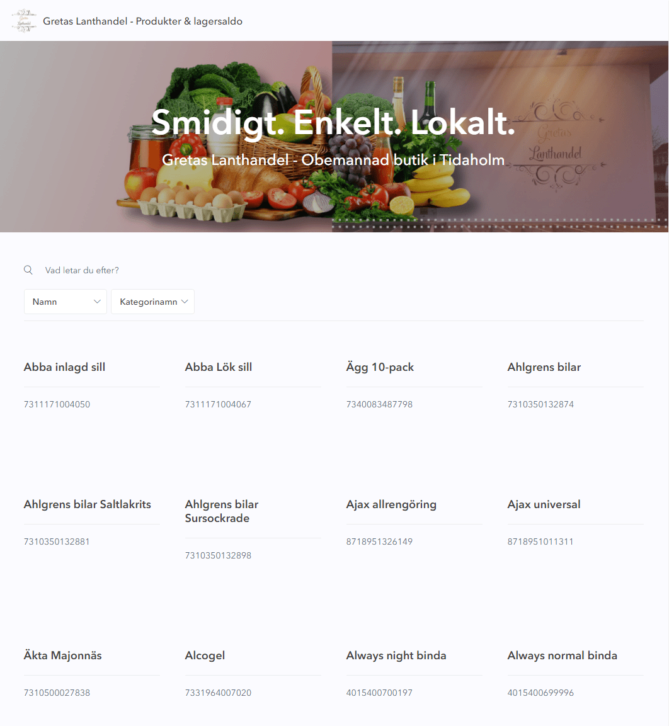 Gretas Lanthandel - Butik