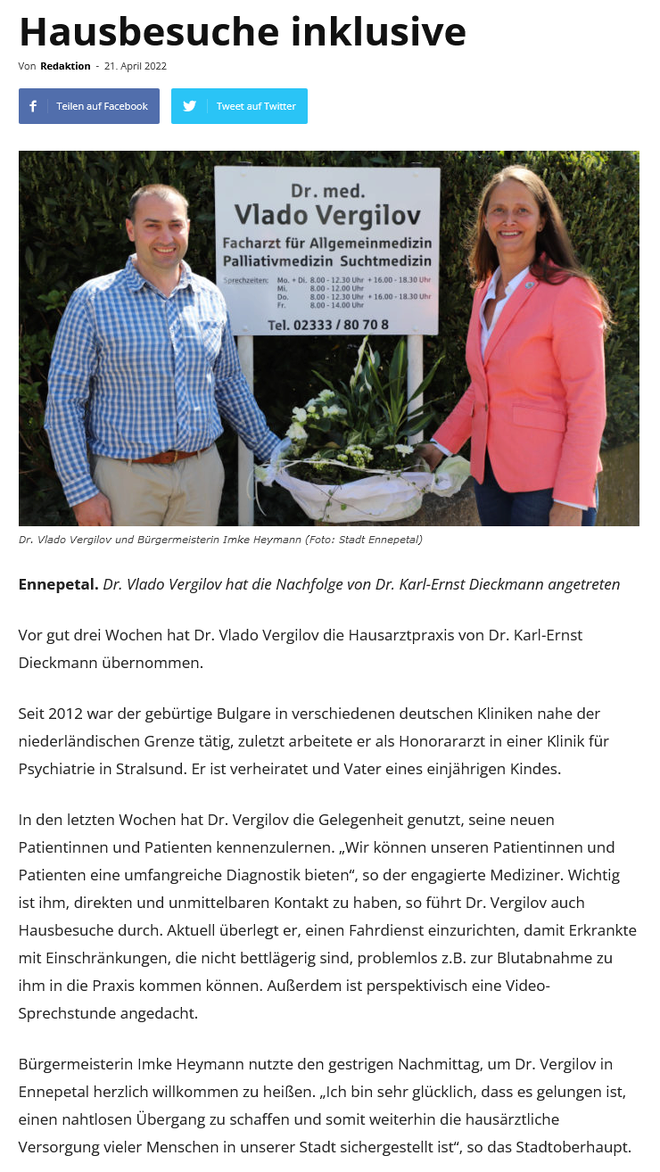 Vlado Vergilov - Pressebericht