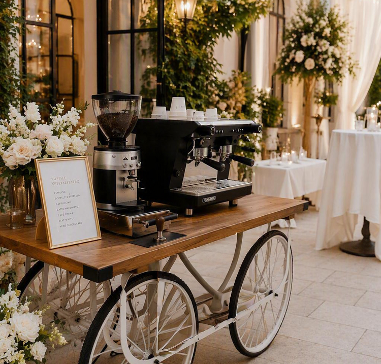 Mobile Kaffeebar auf einer Hochzeit