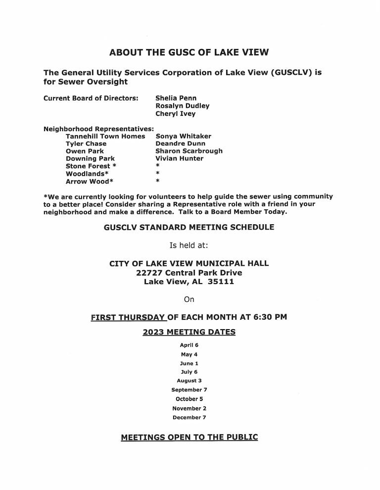 General Utility Services Corporation of Lake View Alabama details