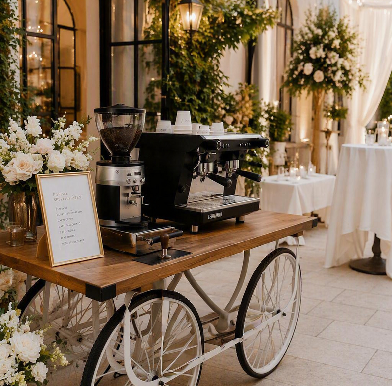 Mobile Kaffeebar auf einer Hochzeit