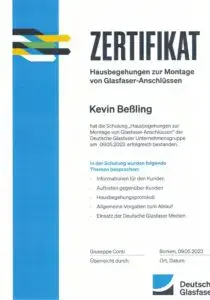 Hausbegehungen zur Montage von Glasfaser-Anschlüssen