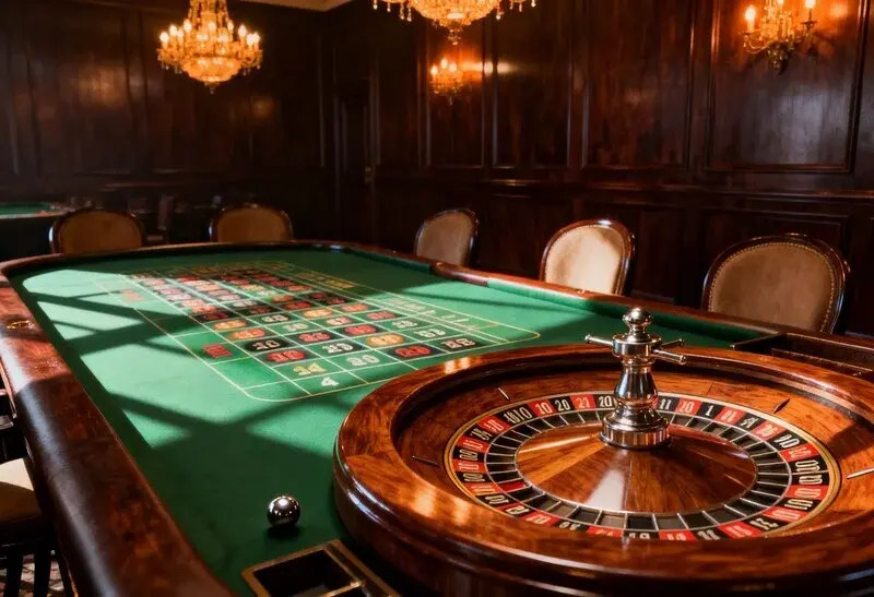 Hochwertiger Roulette-Tisch in elegantem Casino-Ambiente