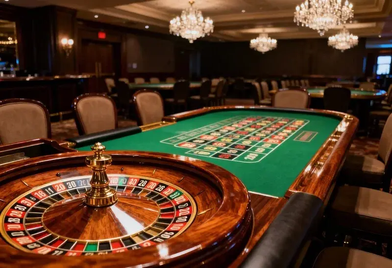Hochwertiger Roulette-Tisch in elegantem Ambiente