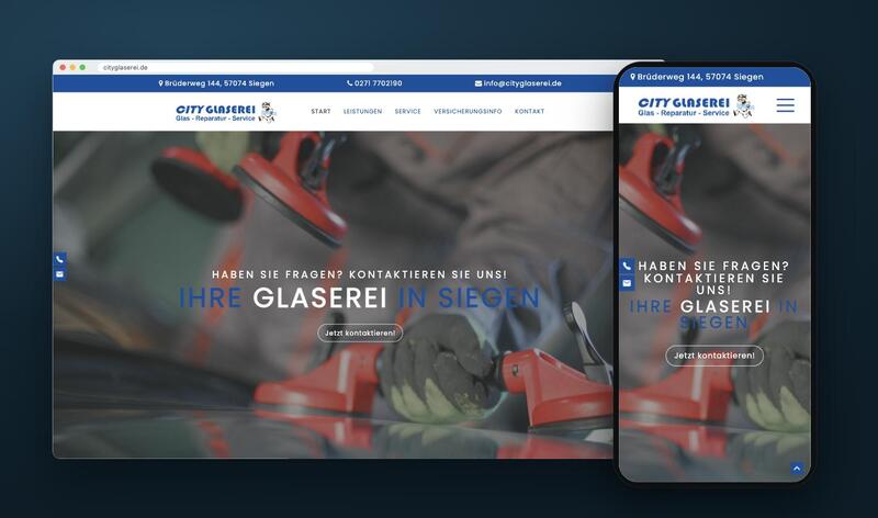 Website City Glaserei auf Rechner und Handy